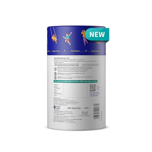 Shelcal Pro Sugar Free Lemon,Orange & Mixed Berries for Kids, 30 Gummies - Image 3