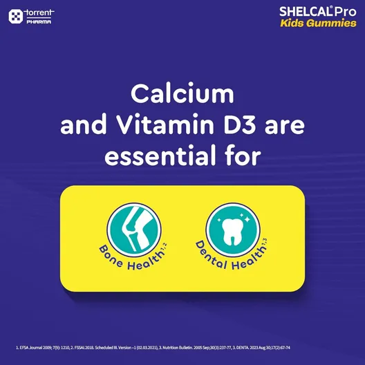 Shelcal Pro Sugar Free Lemon,Orange & Mixed Berries for Kids, 30 Gummies - Image 5