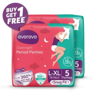 Evereve Overnight Period Panties L-XL, 5 Count (Buy 1 Get 1)