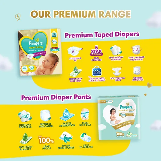 Pampers New Baby Taped Diapers (Up to 5 kg), 72 Count - Image 3