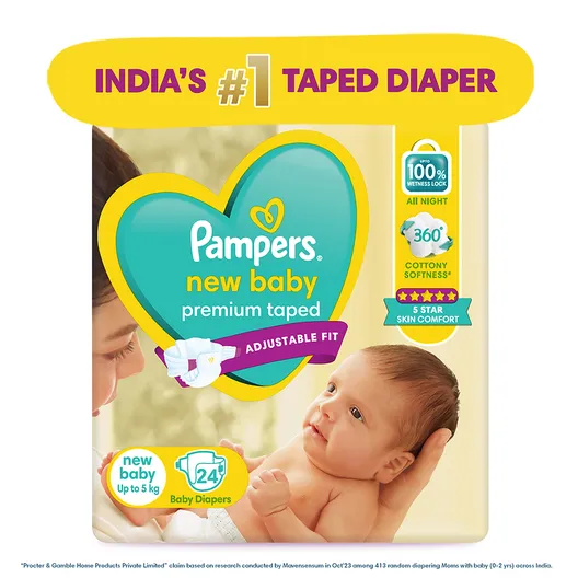 Pampers New Baby Taped Diapers (Up to 5 kg), 72 Count - Image 7