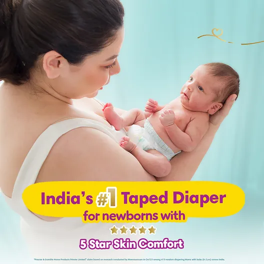 Pampers New Baby Taped Diapers (Up to 5 kg), 72 Count - Image 4