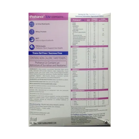 Prohance-Liv Chocolate Flavour Powder 210 gm (7x30 gm) - Image 4